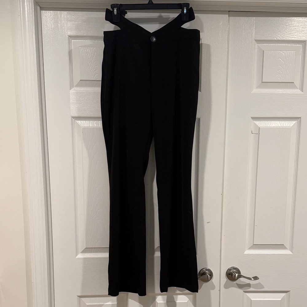 Elodie sexy dress pants Black with hip strap Women's size L NWT